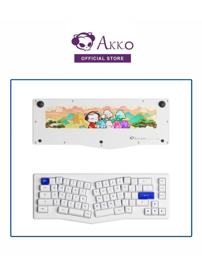 AKKO - Akko ACR Pro Alice Plus Spray Painted Acrylic White Pre-Assembled Version RGB Mechanical Keyboard Hot-Swappable Gasket Mount (Akko Crystal Switches) - Image 1
