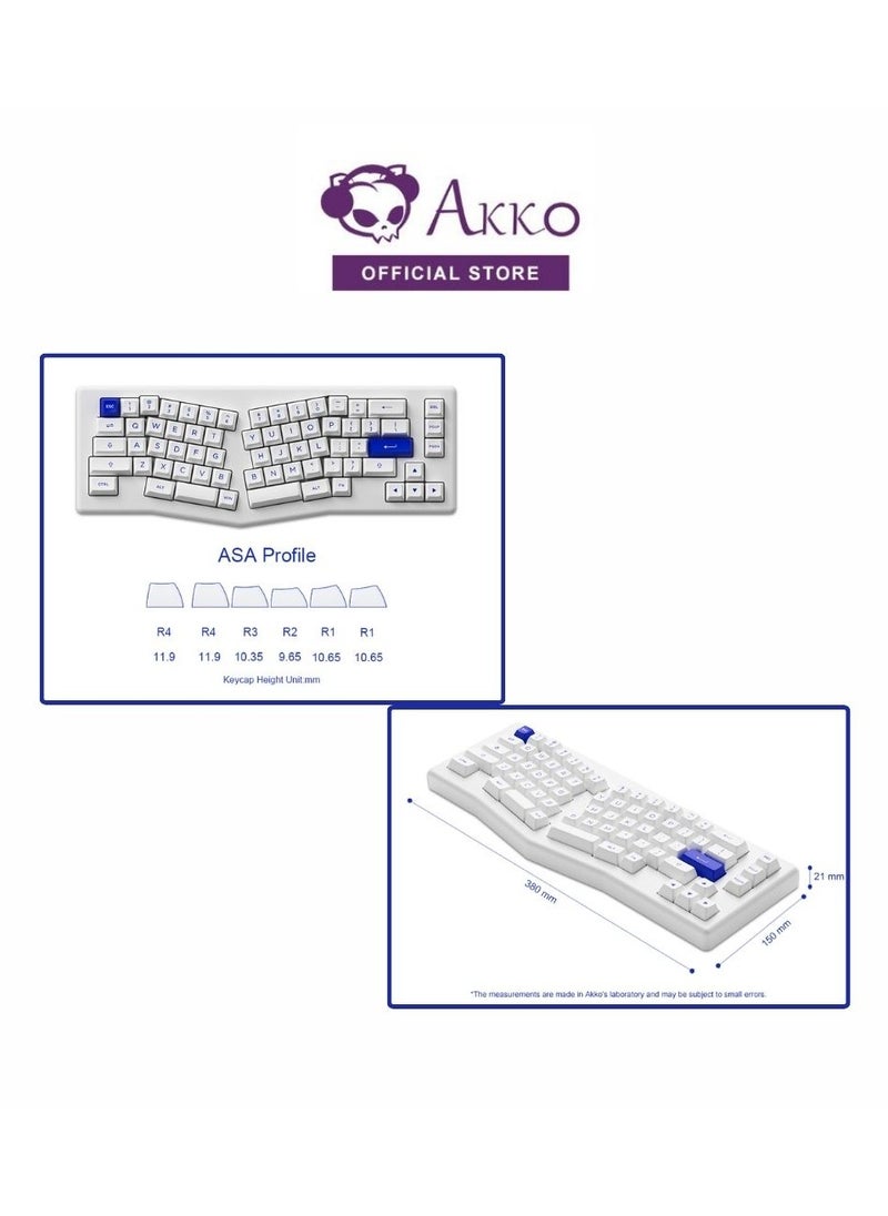 AKKO - Akko ACR Pro Alice Plus Spray Painted Acrylic White Pre-Assembled Version RGB Mechanical Keyboard Hot-Swappable Gasket Mount (Akko Crystal Switches) - Image 1