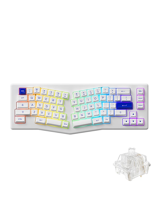 AKKO - Akko ACR Pro Alice Plus Spray Painted Acrylic White Pre-Assembled Version RGB Mechanical Keyboard Hot-Swappable Gasket Mount (Akko Crystal Switches) - Image 1