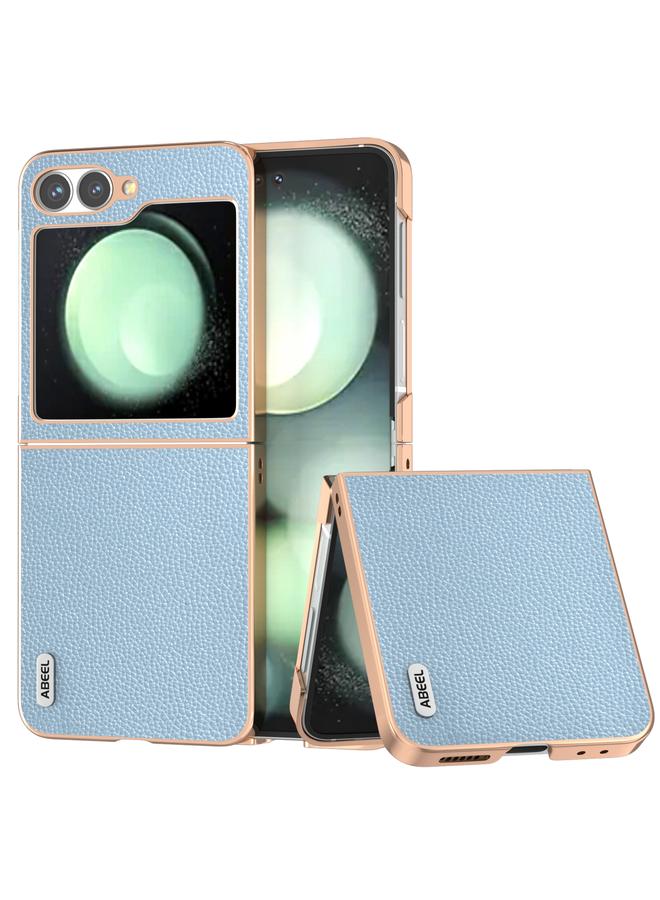 اس-توب جراب لهاتف Samsung Galaxy Z Flip6 من ABEEL مصنوع من الجلد الطبيعي مع طبقة نانو من سلسلة Mino - Image 1