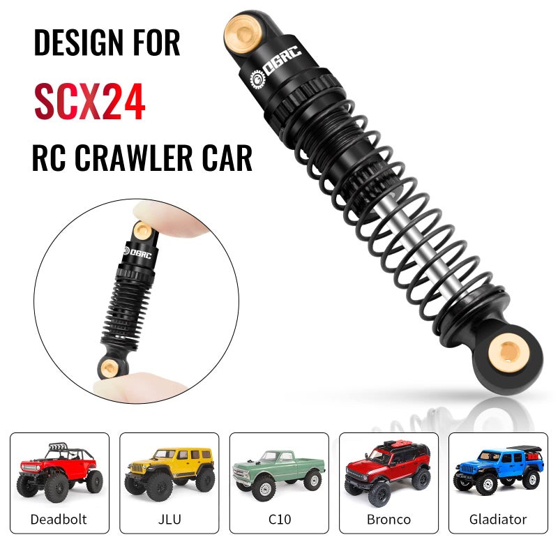 OGUNKE OGRC Shocks Absorber Oil Threaded Damper Aluminum Front & Rear Shocks for Axial SCX24 C10 JLU Deadbolt Gladiator Bronco Upgrade Parts (Black) - Image 3