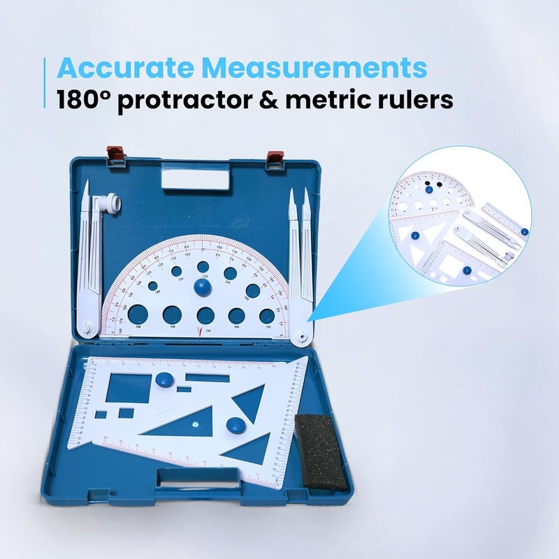 SBT INSTRUMENTS Geometry Box Kit Plastic, Large Size, Mathematics Activity Set for Teaching Purpose Set of 1 - Image 5