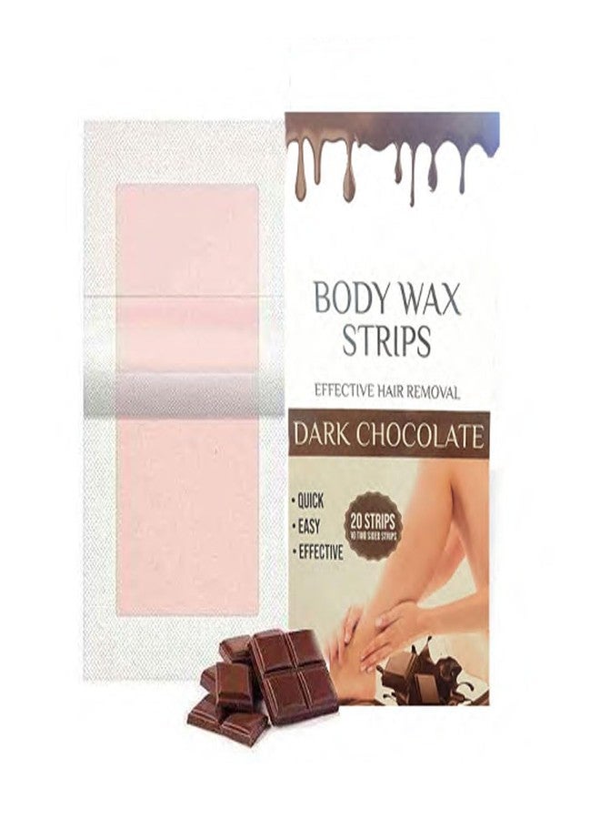 ZUGAD Hair Removal Waxing Strips for Eyebrows Face Upper Lip Chin Facial, Leg Hand, Bikini, Arms Hair Wax Strips for Home and Salon for Women and Girls - 20 pcs. (Dark Chocolate) - Image 1