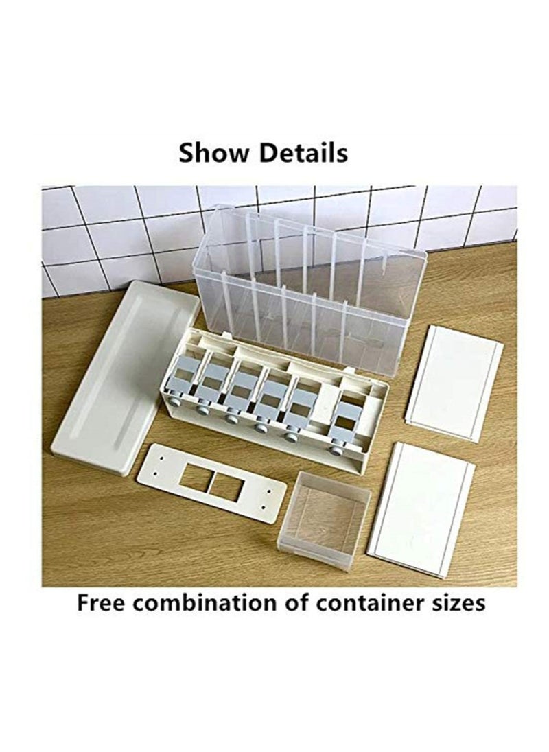 BLOOMING TIME Wall Mounted Large Capacity Moisture Proof Grain Storage, Multi Compartments Storage Box Sealed Grain Container,for Home Kitchen Restaurant Food Dispensers  - Image 3