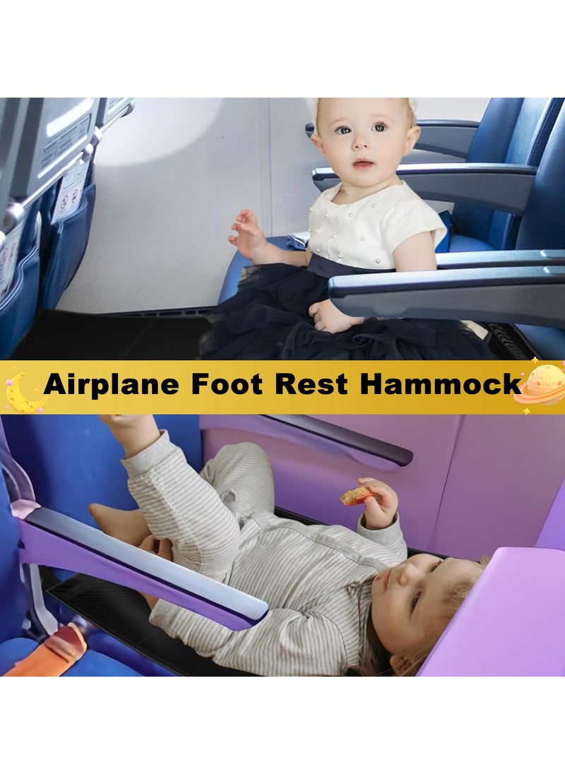 Airplane seat Extender for Kids，Airplane Bed for Toddler,Toddler Airplane Travel Essentials-Portable Toddler Travel Plane Bed, Airplane Footrest Hammock Flight Must Haves for Kids Baby