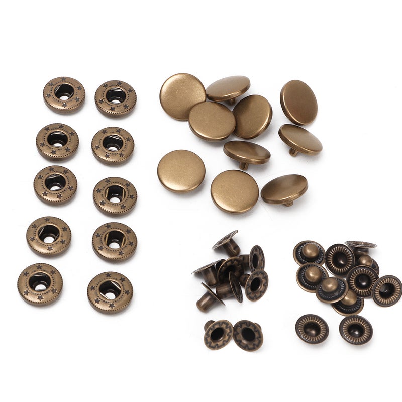 10Pcs 15mm Metal Press Stud Snap Button Fastener Clothes Accessories #1 - Image 1
