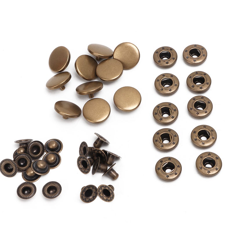 10Pcs 15mm Metal Press Stud Snap Button Fastener Clothes Accessories #1 - Image 4
