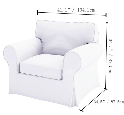 Custom Slipcover Replacement Cotton Ektorp Chair Cover Replacement is Compatible with IKEA Ektorp Armchair Cover, The Slipcover Set Only Fits Ektorp Chair (White Chair) - Image 3