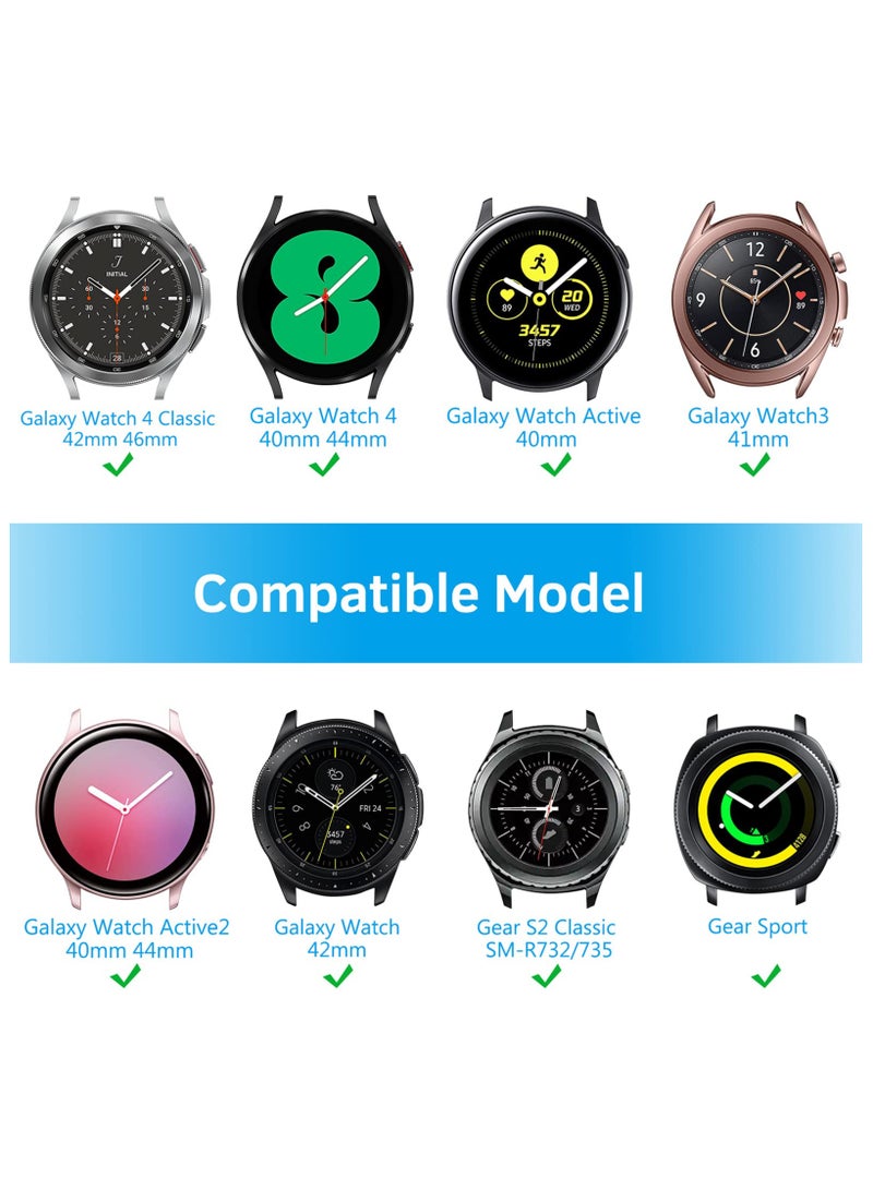 O Ozone (Pack of 2) Metal Bands For Samsung Galaxy Watch 7 6 5 4 FE 40mm 44mm 45mm/Galaxy Watch 6 4 Classic 43mm 47mm 42mm 46mm/Active 2/Watch 3 41mm,20mm Stainless Steel Replacement Strap For Men - Silver/Rose Gold - Image 2