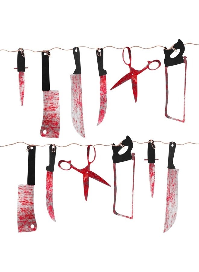 CCOVERY Pack of 12 Wreath Banners Lifelike Knives Comes with Ropes Easy to Use Party Decorations - Image 2