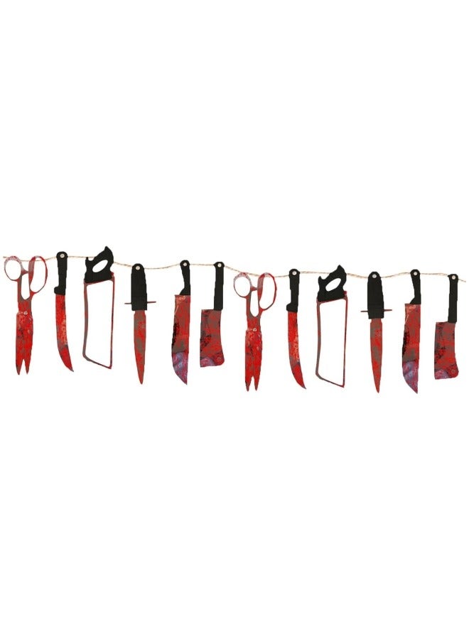 CCOVERY Pack of 12 Wreath Banners Lifelike Knives Comes with Ropes Easy to Use Party Decorations - Image 1