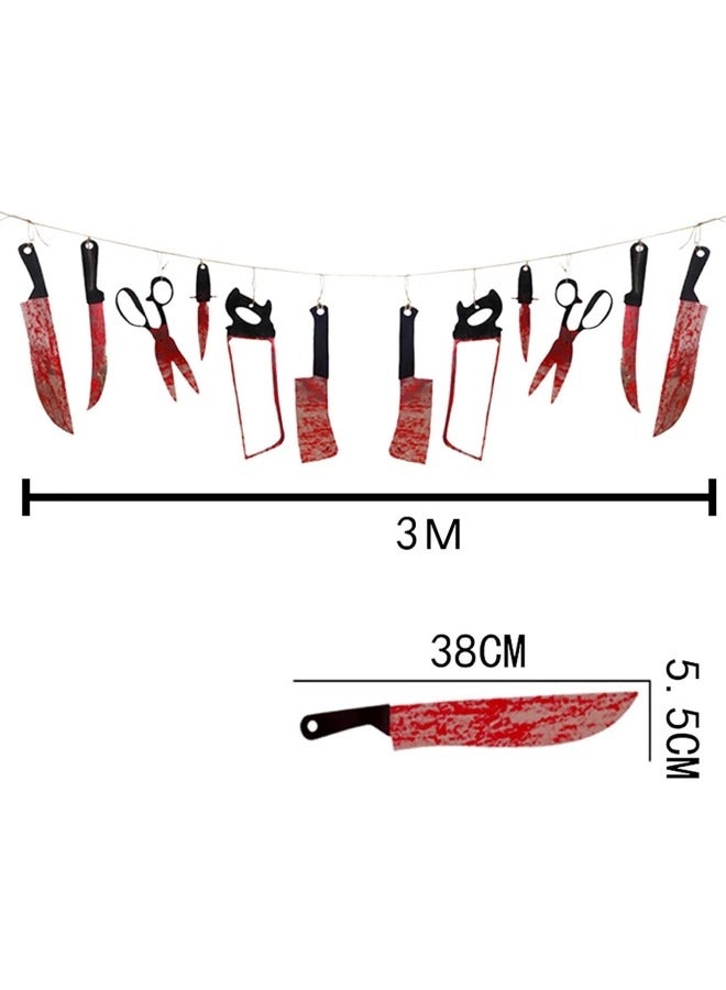 CCOVERY Pack of 12 Wreath Banners Lifelike Knives Comes with Ropes Easy to Use Party Decorations - Image 5