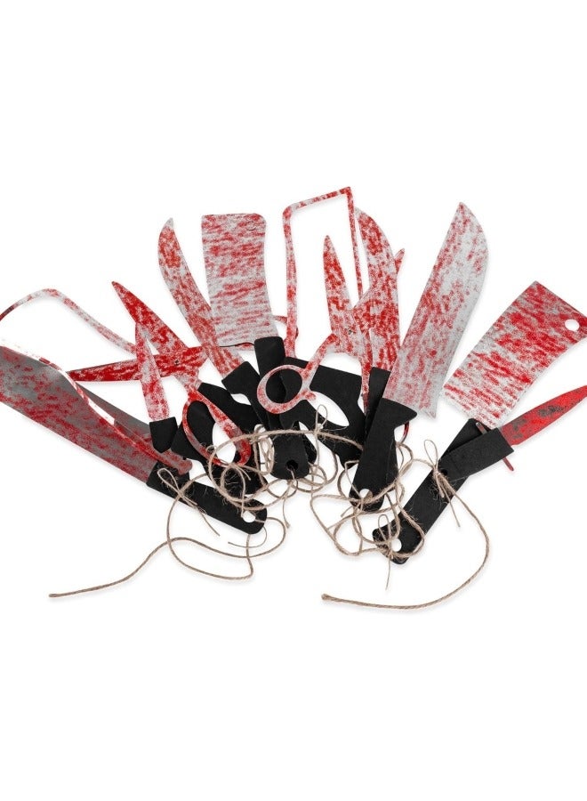 CCOVERY Pack of 12 Wreath Banners Lifelike Knives Comes with Ropes Easy to Use Party Decorations - Image 3