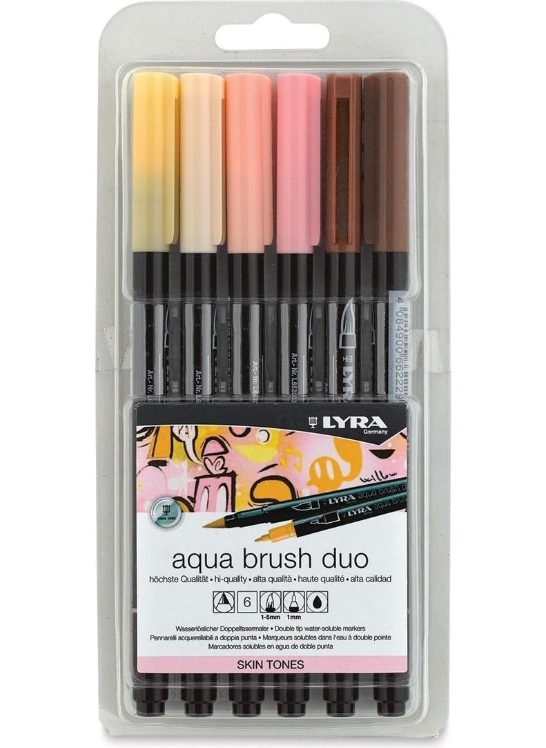 Lyra Aqua Brush Duo Double-Sided Brush Tip Pen 6'li Skin  - Image 1