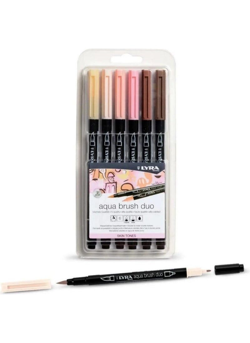 Lyra Aqua Brush Duo Double-Sided Brush Tip Pen 6'li Skin  - Image 2