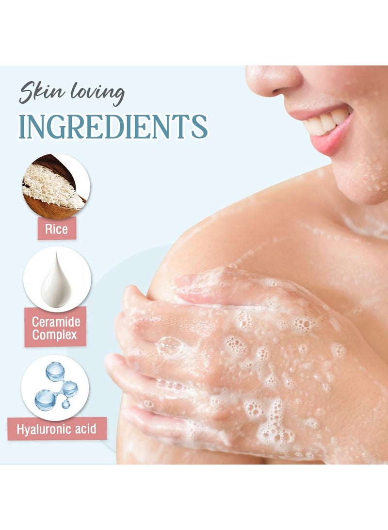 Glamveda rice and ceramide skin brightening soap with hyaluronic acid deeply nourishes moisturises soft smooth skin for men and women 75gm - Image 4