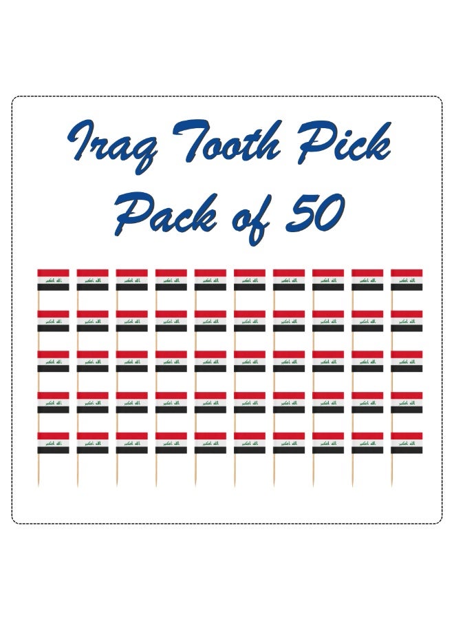 PRINTSHOP4ME Football Cake Topper Set | 48 Country Flags | Pack of 50 Decorations (Iraq) - Image 2