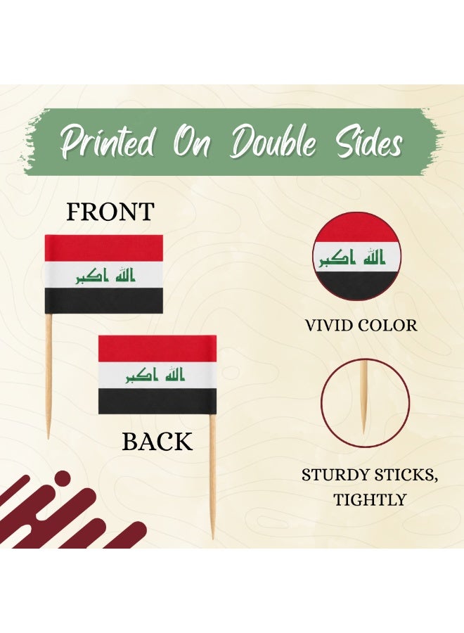 PRINTSHOP4ME Football Cake Topper Set | 48 Country Flags | Pack of 50 Decorations (Iraq) - Image 5