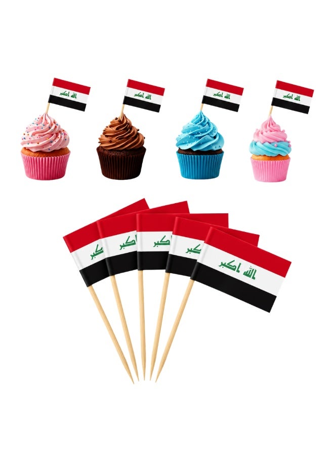 PRINTSHOP4ME Football Cake Topper Set | 48 Country Flags | Pack of 50 Decorations (Iraq) - Image 1