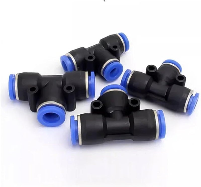 مقبس خرطوم الهواء سريع التوصيل، محمل ثلاثي، مخفض، أنبوب بلاستيكي على شكل حرف T، خرطوم ماء، مقاسات 4 مم، 6 مم، 8 مم، 10 مم، 12 مم، بولي إيثيلين 10 - Image 2