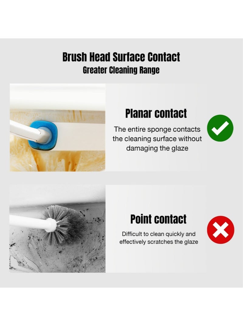 Generic Toilet Brush Kit with 8pcs Disposable Sponge Head, Toilet Cleaning Brush with Storage Base, Bathroom Cleaner Brush, Hygienic Bathroom Cleaning Tool  - Image 3