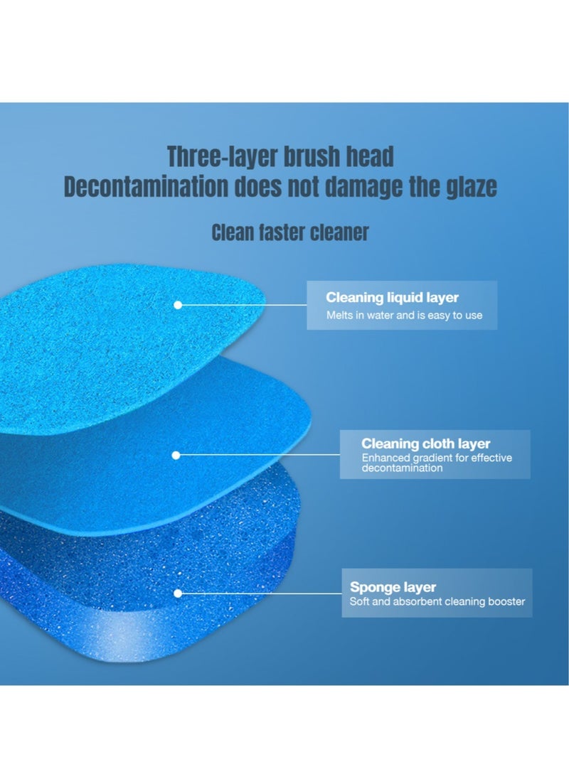 Generic Toilet Brush Kit with 8pcs Disposable Sponge Head, Toilet Cleaning Brush with Storage Base, Bathroom Cleaner Brush, Hygienic Bathroom Cleaning Tool  - Image 4