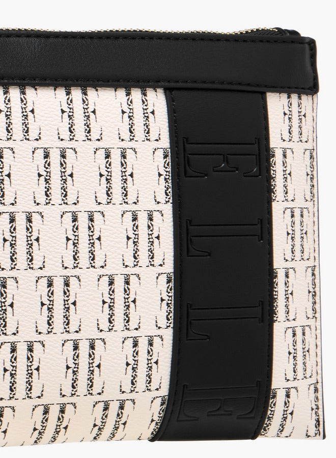 ELLE Women's Monogram Print Clutch with Zip Closure - Image 4