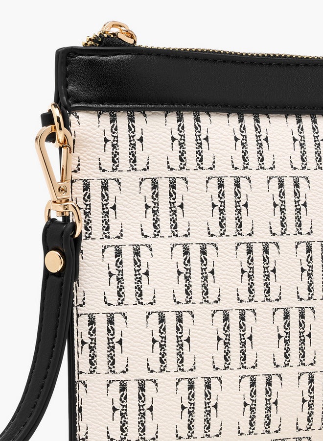 ELLE Women's Monogram Print Clutch with Zip Closure - Image 3