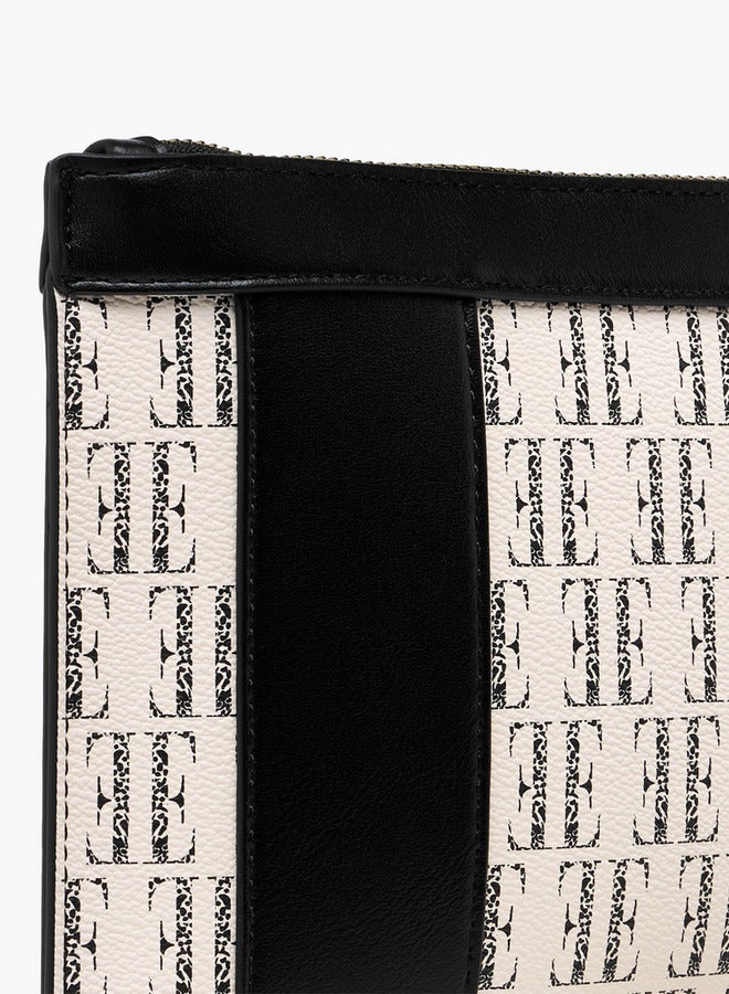 ELLE Women's Monogram Print Clutch with Zip Closure - Image 5
