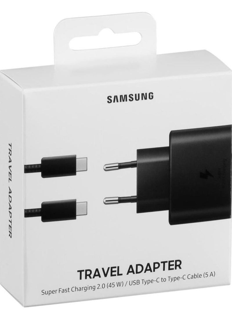 ELTRAZONE Samsung 45W USB-C Super Fast Charging Wall Charger  45W - Black (US Version with Cable, Black  - Image 1