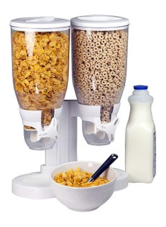 Yameem Cereal Dispenser Dry Food Dispenser, Water Canned Food Plastic Containers, Stored Grain, Cereal Flour, Double Storage Cereal Dispenser  - Image 1