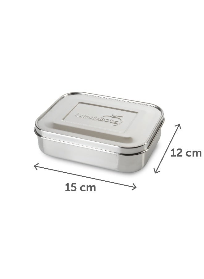 LunchBots Medium Uno Stainless Steel Sandwich Container - Open Design for Wraps - Salads or a Small Meal - Eco-Friendly - Dishwasher Safe and BPA-Free - Stainless Steel - Image 2