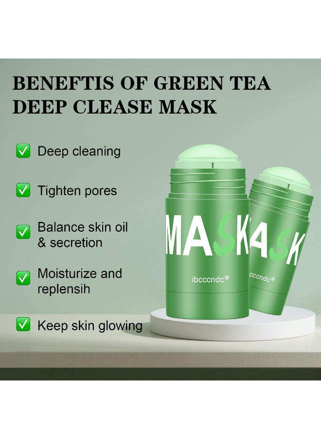 ibcccndc Máscara de limpieza profunda de té verde, removedor de puntos negros con extracto de té verde, mascarilla de limpieza profunda para limpieza profunda de poros faciales, control de aceite, hidratación - Image 2