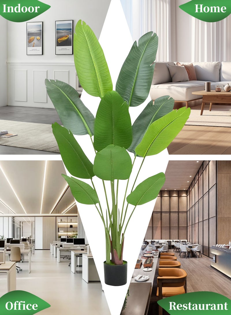 INFOSUN Lifelike Artificial Traveler Palm Tree - Realistic Fake Plant with Pot, No Maintenance Needed, Indoor Outdoor Decor (120cm/160cm) - Image 4
