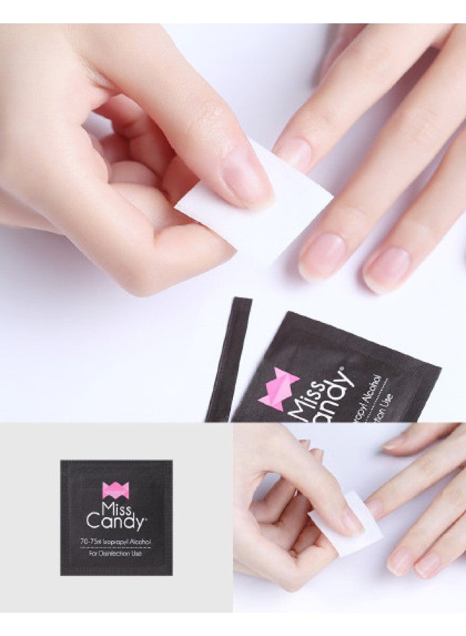 Miss Candy Alcohol Disinfection】nail Polish Remover Wipes, Stains Cleaning Cotton Pads, Manicure Tools, Nail Polish Remover - Image 2
