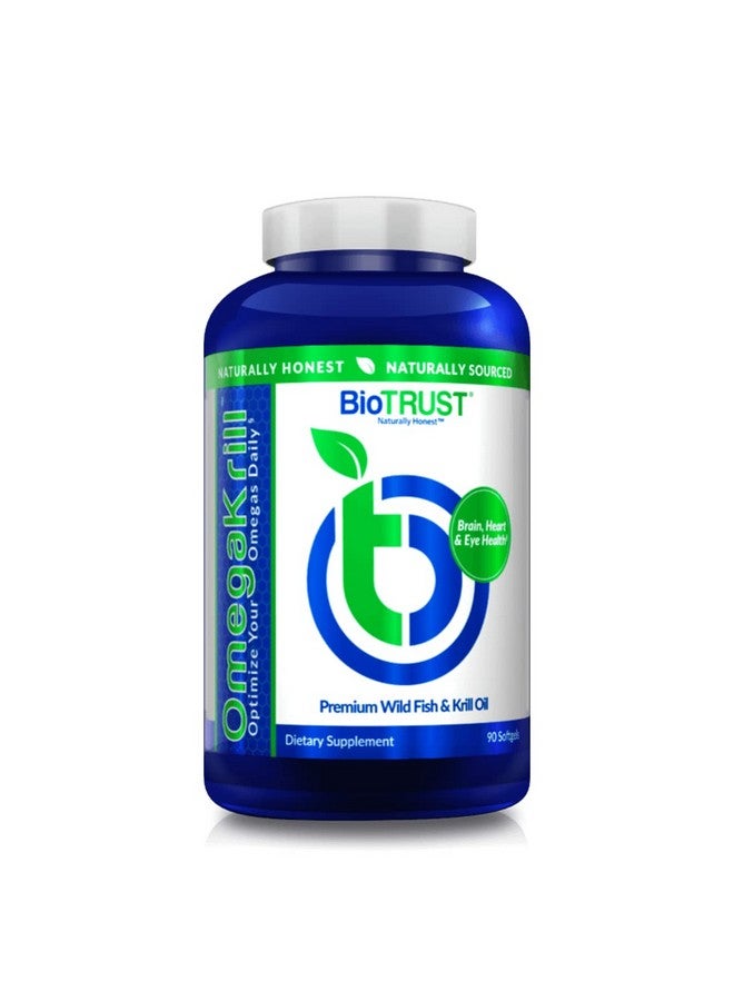 BioTrust BioTrust OmegaKrill EPA & DHA Omega 3 Supplement, Fish and Krill Oil to Provide Support for Joint, Heart, Brain, Eye and Skin (30 Servings) - Image 1