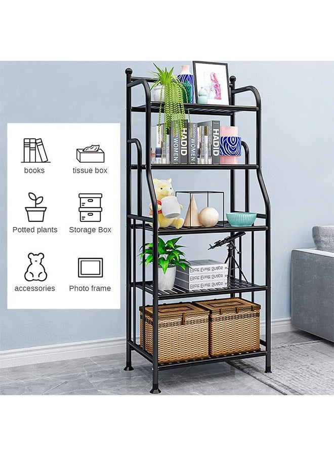 سولاكان وحدة رفوف، رف خباز، أرفف تخزين معدنية، منظم رفوف للغسيل، وحدة رفوف قائمة للمطبخ والحمام والمخزن والخزانة، مناسبة للاستخدام الداخلي والخارجي (5 طوابق، أسود) - Image 4