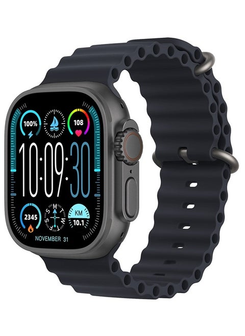 T800 ULTRA2-Smart Watch for Bluetooth Calling-1.99 Inch Full HD Display-Wireless Charger-Full Health Monitoring-Built-in Speaker and Microphone for Calling with Music Control-Black