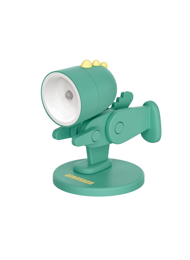 Generic - Macaron Mini Desk Lamp Creative DIY Night Light LED Cute Pet Desktop Cartoon Dinosaur Ornaments Ins Student Gift Creative Gift Ornaments (Green Magnetic Dragon) - Image 1