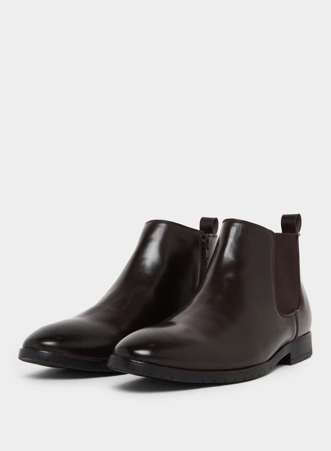 Styli Men Faux Leather Chelsea Boots - Image 2