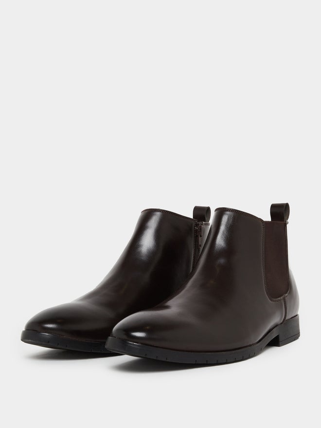 Styli Men Faux Leather Chelsea Boots - Image 2