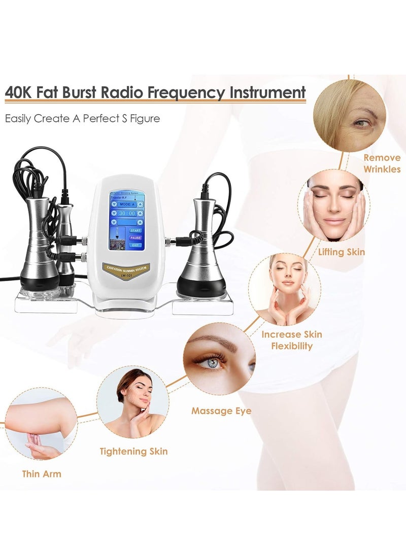Generic - 3 In 1 Ultrasonic Cavitation Machine, 40K RF Body Sculpting Machine Skin Rejuvenation Home Use Care Tool for Face Neck Arm Waist Thigh and Buttock - Image 1