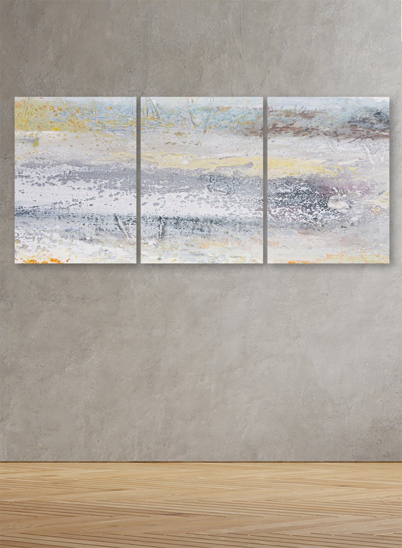 Marktna Set Of 3 Framed Canvas Wall Arts Stretched Over Wooden Frame with an Abstract Design - Image 1