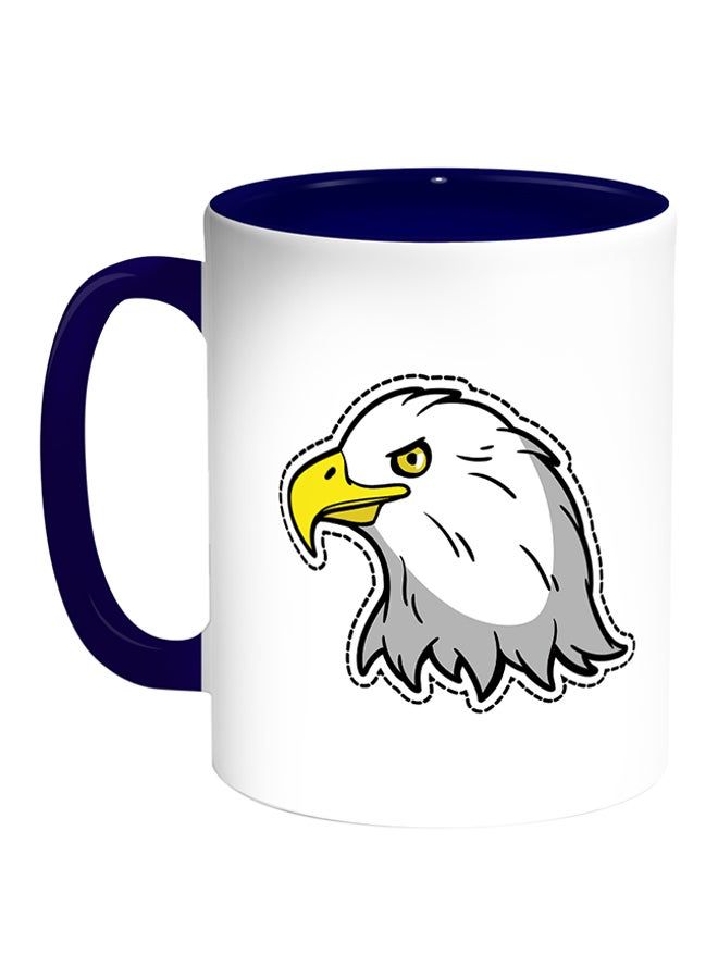 RKN Cartoon Drawings - Eagle Printed Coffee Mug White Blue - Image 2