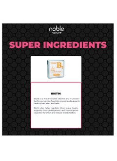 noble nature Biotin 2500MCG, Healthy Skin, Hair and Nails, High Potency - 120 Veg Tablets  - Image 4