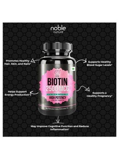 noble nature Biotin 2500MCG, Healthy Skin, Hair and Nails, High Potency - 120 Veg Tablets  - Image 5