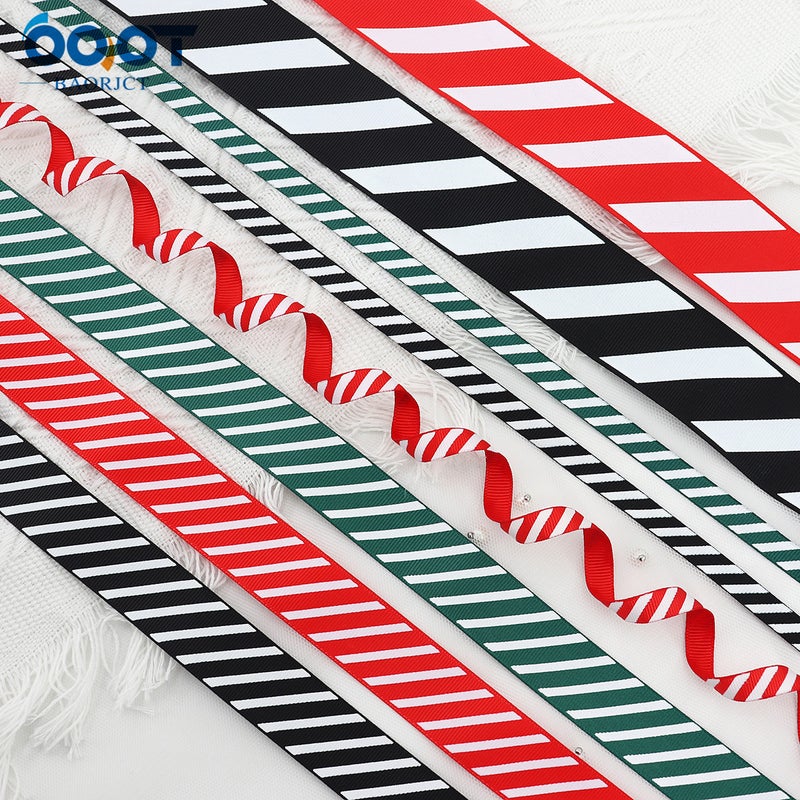 Christmas Oblique Stripe Thread Ribbon Ribbon Carnival Ribbon Gift Box Packaging Ribbon Holiday Scene Decoration - Image 2