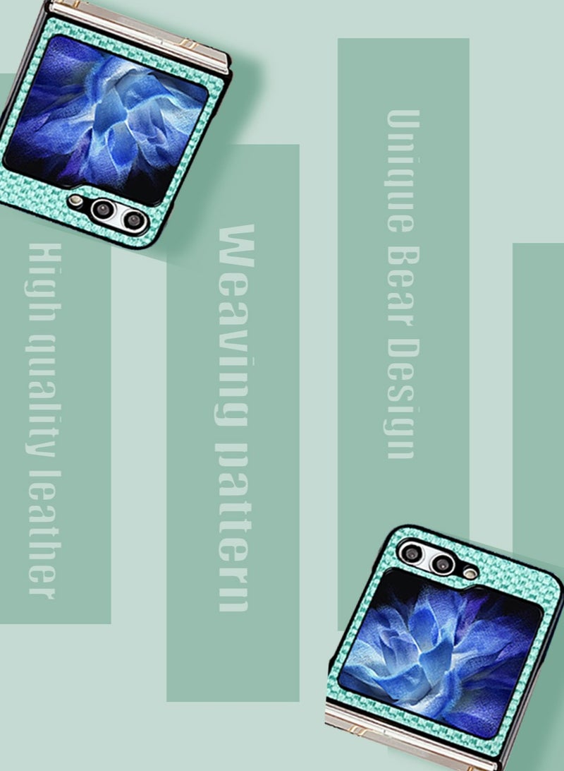 Samsung Galaxy Z Flip 5 Case Cover with Leather Wristlet Strap Hinge Part  Mobile Phone Accessory Back Cover Shockproof Protective Protection for Samsung Galaxy Z Flip 5,Fashion Gift for Women Ladys - Image 3