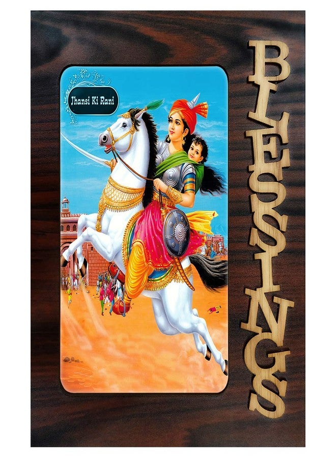 PnF Blessings Hand Crafted Wooden Table with Photo of Jhansi Ki Rani 19764 - Image 1