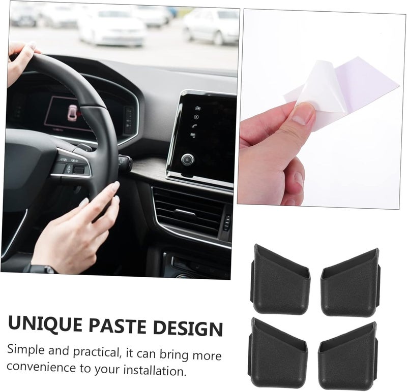 4pcs Car Storage Box Multi-Functional Adhesive Organizer for Sunglasses Phones Keys and Items Vehicle Mounted Container Black - Image 3
